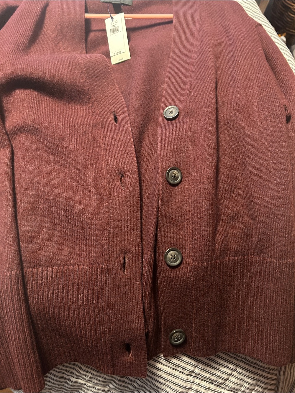 Banana Republic Women's Dark Maroon Button Cardigan - Picture 9 of 10